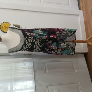 Vintage DKNY, Size L, Tunic Ribbed Tee with Hi-Lo Overlay.